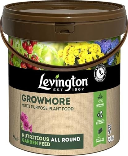 Levington Growmore Multi-Purpose Plant Food 3.5kg/9kg Bag, Balanced Granular Fertiliser for Flowers, Fruit, Vegetables, and Shrubs | Ideal for All-Round Garden Feeding (9kg)