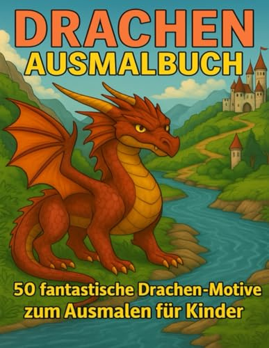 Drachen Ausmalbuch: 50 fantastische Drachen-Motive zum Ausmalen für Kinder