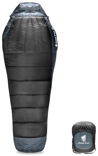 GEERTOP Mumienschlafsack für Erwachsene – Graphen-Technologie & Pflanzenfaser-Füllung, 3-4 Jahreszeiten Winterschlafsack (1500g, -3°C bis 4°C), Wasserabweisend, Warm für Camping & Auto-Reisen