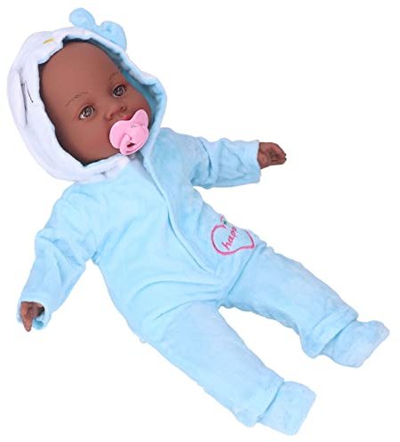 RIZGHWOY Lebensechte -Reborn-Puppe, Schwarze Hautfarbe, 16-Zoll-Babypuppe, Perfektes für, Neujahrsparty