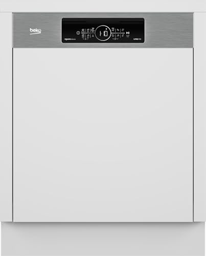 Beko BDSN36462XP Einbau-Geschirrspüler 60 cm, teilintegriert, verschiebbarer Besteckkorb, PowerIntense, SensorAdapt, HomeWhiz, 14 Maßgedecke