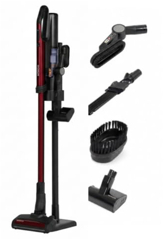 Hitachi Akkusauger PV-XH 4 PL AR, 225 AW, bis 50 Min. Laufzeit, LED Staubsuche, HEPA 13 (Rot)