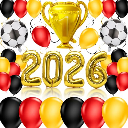 WM Deko 2026, Deutschland Fanartikel 2026, Luftballons Fussball Deutschland,Deutschland Deko Set, Deutschland Ballons, für Fußball Party