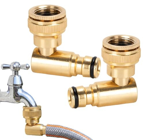 Schlauchverbinder | 2er Set Messing 1/2 und 3/4 Zoll Universal,Gartenschlauchadapter | für Waschmaschine und Hochdruckreiniger, Autowäsche, Gartenbewässerung sowie Haustierbad
