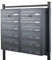 BITUXX® Stand-Briefkastenanlage Postkasten Letterbox Mailbox Doppelt mit 12 Fächer Dunkelgrau Anthrazit