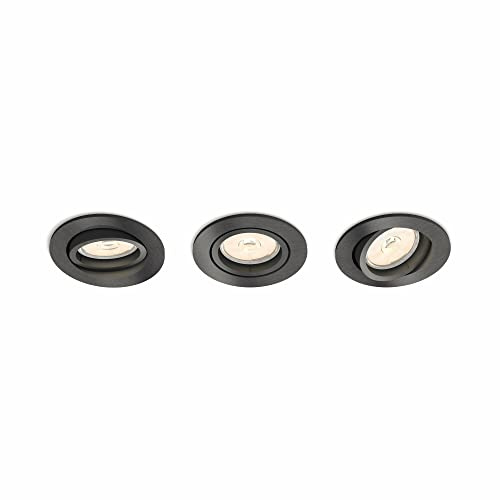 Philips Donegal Einbaustrahler, 3 Stück, Sockel GU10, rund, grau
