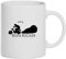 Mofa-Rocker Tasse Kaffeebecher Keramik, 330 ml Inhalt | Weiß
