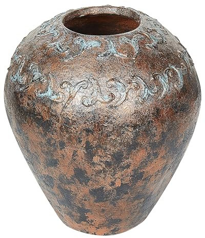 Beliani Moderne Deko-Vase aus Ton Kupfer/Türkis Nida