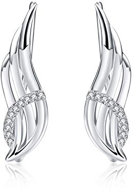 Engelsflügel Ohr Kletterer Ohrringe Sterling Silber Manschette Ohrringe Hypoallergen