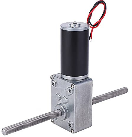 Motoriduttore a Vite Senza Fine, DC 12V Doppio Produzione Albero M8 Doppio Destra Mano Filo Alto Momento Torcente Turbina Reducer Velocità Riduzione Motore(Reduction Ratio 200)