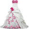 Zorayi Élégant Bustier Broderie Robes de mariée Taffetas Robes de Mariage Longue Robes de Nuptiale Organza Femmes A-Ligne Ivoire & Rose Taille 38