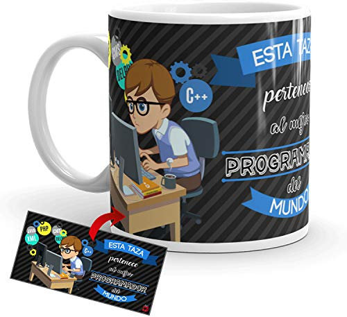 Kembilove Taza de Café del Mejor Programador – Taza de Desayuno para la Oficina – Taza de Café y Té para Profesionales – Tazas de Cerámica de Profesiones para Programadores