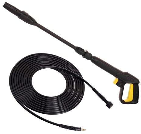 TECHKAR Hochdruckreiniger Pistole 5m Hochdruckschlauch & Lanze – Kärcher K2 – K5 Zubehör – Vario verstellbare Düse für Hochdruckreiniger – Click Quick Connect – M22x1,5