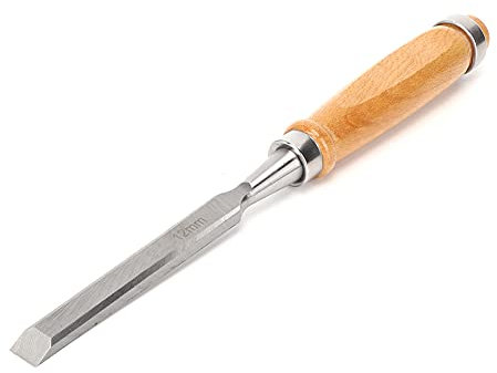 ViaGasaFamido Cr-V 12mm Carpenter Chisel, Steel File Professional Tools Flat Chisel with Wooden Handle for Woodworking