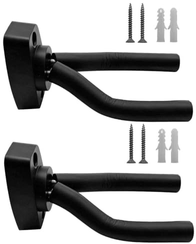 Tioamy Guitar Holder Wall Hanger Hook Keep Mount Set of 2 Ukulele Rack Bracket Display Support Stand for Acoustic Electric Guitar Bass Violin Banjo Music Instrument Accessory