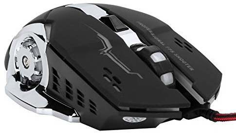 VBESTLIFE Kabelgebundene Gaming-Maus PC-Spielemäuse Schwarze Computermäuse mit RGB-Hintergrundbeleuchtung, Gaming-Maus Kabelgebundene LED Leuchtend 3200 DPI Home Office