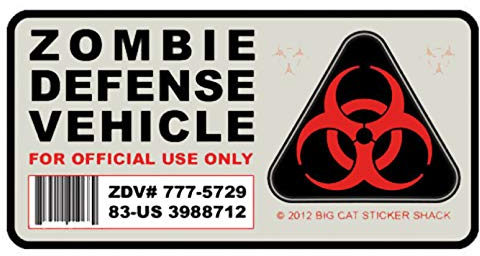 SCSHY Auto-Aufkleber 12.7Cm * 6.5Cm Amüsante Zombie Defense Fahrzeug Autoaufkleber Auto Fenster Aufkleber Motorradteile