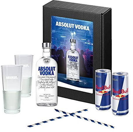 Absolut Vodka Geschenkpaket | Vodka Geschenkkorb 8-teilig | Geschenk für Frauen und Männer | Geschenkideen mit Alkohol | Präsentkorb gefüllt