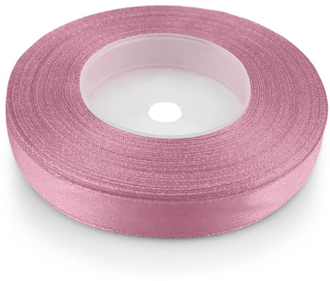 Netuno 1x ruban de satin vieux rose 12mm x 32m rouleaux de ruban satin ruban tissu multicolore ruban de décoration ruban à bricoler ruban satin décoratif pour Noël Pâques cadeau anniversaire mariage