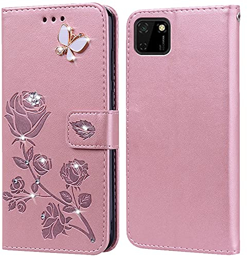 PKQTOP Hülle für Huawei Y5P/Honor 9S Handyhülle,Klappbar Tasche Case,Standfunktion,Kartenfach,Silikon Bumper,Stoßfeste Schutzhülle Cover für Huawei Y5P/Honor 9S