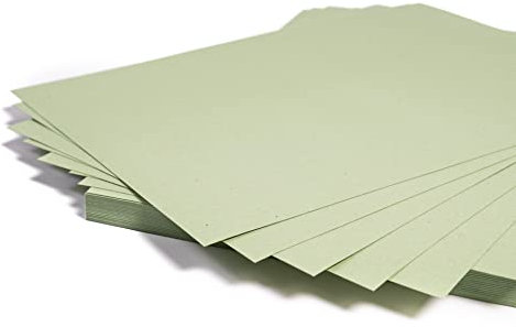 100 Blatt A3 Buntpapier Basteln Grün Bunte Pappe Blätter für Kinder 190g/m² LEIPA Manila-Karton Dekorieren, Recyceltes Bastelpapier, Tonpapier Bastel-Papier Bastelset Malblock, Vintage/Retro (DIN A3)