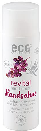 eco cosmetics Revital Handcreme Handsahne, vegan mit Q10 und Hyaloronsäue und Bio-Traube, 50 ml - 1 Stück