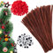 400 Stück Braune Pfeifenreiniger Set,Weihnachten Pfeifenreiniger Chenilledraht Set Mit Rote Pom Poms,Selbstklebend Bastelaugen,Für DIY Weihnachten Handgemacht