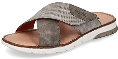 Rieker Herren Pantoletten 25283, Männer Slipper,Slipper,Slides,Slip-ons,Backless,Mules,Gartenschuhe,Sommerschuhe,sommerclogs,braun (25),46 EU / 11 UK