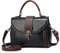 NICOLE & DORIS Handtasche Damen Klein Umhängetasche Retro Schultertaschen PU Leder Henkeltasche Top Griff Taschen Satchel Handtasche Crossbody Messenger Bag Schwarz