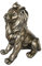 Goldbach Löwe Figur 19cm Statue Altgold - Silber antik sitzend Dekofigur