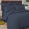 Pizuna Cotton Percale Duvet Cover Double Size Dark Blue, 100% Long Staple Combed Cotton Thick Duvet Cover 200x200cm, Sateen Weave Quilt Cover with Button Closure
