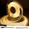 TTWAY COB LED Streifen 10M, 2700K Warmweiß LED Strip Lights mit 384LEDs/M, CRI 93+, DC24V, 8mm Cob Verbinder, gleichmäßiges Licht, LED Streifen für Schlafzimmerdekoration (Netzteil Nicht Enthalten)