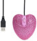 Romeeton DIAMANTE MOUSE for Girl, Pink Love Heart Shaped Mice with USB Cable For PC Computer Laptop, Cute Wired Mouse