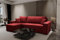 Kaiser Möbel, Ecksofa mit schlaffunktion, mit Bettkasten, Schlafsofa Atos, Designer Sofa, Modern Design Couch, Polsterecke, Freistehend, Polsterung Samt, Rot Links