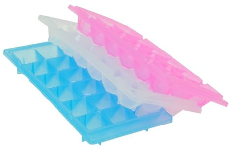 UPKOCH Moule à GlaçOns Diamant 18 Compartiments, Lot De 4, Bac à Glace En Plastique Pour Whisky, Café Glacé, Couleurs Assorties
