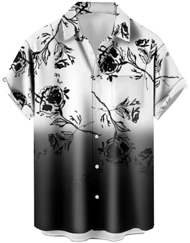 Mens Button Down Short Sleeve Shirt Shirt Collar Abstract Printed Shirts Casual Beach Tops