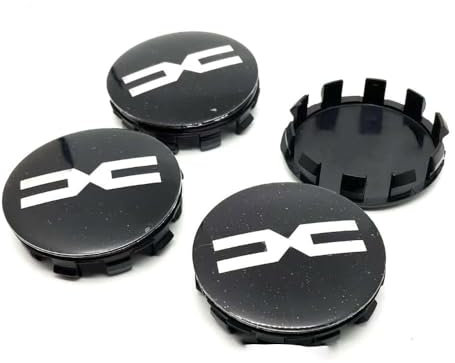 DHJKCBH 4 Stück Auto Nabendeckel Aufkleber für Dacia Duster Logan Dokker Lodgy 56mm Radnabenabdeckung Auto Radnabenkappen Aufkleber Abzeichen Logo Sticker Zubehör