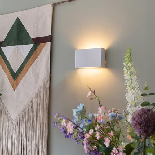 Qazqa - Modern Smarte Wandleuchte weiß 2-flammig4 cm inkl. 2-flammig WiFi G9 - Otan Dimmer I Dimmbar I Wohnzimmer I Schlafzimmer I Up & Down - Aluminium Rechteckig - LED geeignet G9
