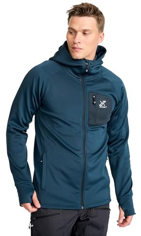 RevolutionRace Evolution Stretch Fleece Hoodie für Herren, Zip Hoodie für Wandern und Outdoor-Aktivitäten, Moonlit Ocean, XL