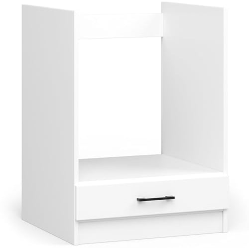 3E 3xE living.com Küchenschrank für Einbaubackofen: eine Tür, EIN Regal, Farbe: Weiß, A: B: 60 cm, H: 82 cm, T: 55 cm.