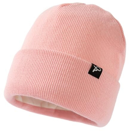 TOP-EX wasserdichte Wintermütze Herren & Damen, Warme Fleece-gefütterte Strickmütze Beanie, Atmungsaktive Outdoor Lauf- & Skimütze, Winddichter Regenschutz, Herrenmütze Rosa XXL