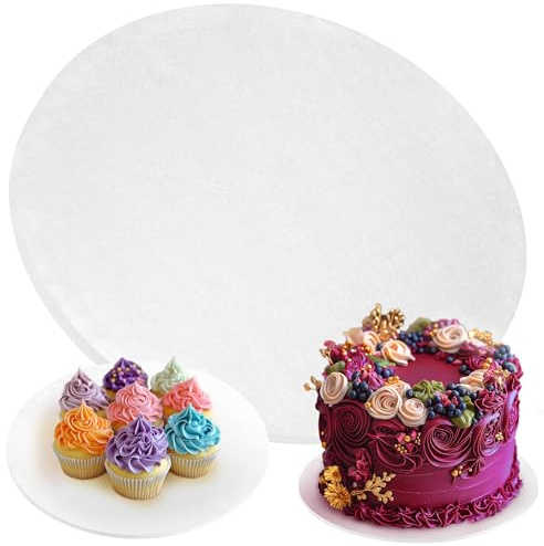 Sottotorta - 30 cm/12 pollici, rotondo, bianco - Vassoio per tamburo in cartone - Base per esposizione di torte a più livelli - Cerchio con fondo spesso - di PixiPy