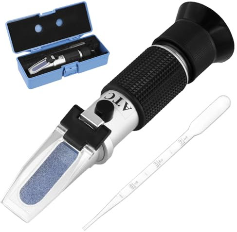 QWORK® 4 in 1 Antifreeze rifrattometro con compensazione Automatica della Temperatura per antigelo + Liquido Batteria + AdBlue (Def) + Liquido lavavetri