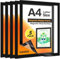 VAIIGO A4 Self Adhesive Magnetic Display Frame, Magnetic Paper Holder for License, Photos, Documents (5Pack, Black)