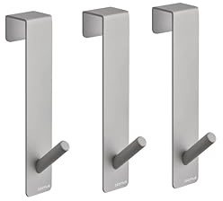Blomus Türhaken 3er Set - APARA - | Farbe Moonbeam | Robuste Türhänger aus Metall | Türgarderobe ohne Bohren | Aufhängung für Handtücher & Kleidung | Modernes Design in Beige | 2 x 1 25 x 12 8 cm