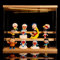 DuvinDD Vitrine aus Acryl, LED, 3 Ebenen, kleine Vitrine, für Sammlung, Vitrine, Figur für Pop Vitrine, Auto, Miniatur-Aufbewahrung (Holzmaserung, 31,6 x 18 x 26,4 cm)