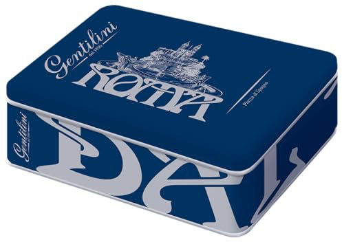 Gentilini Biscottiera Piazza di Spagna in Latta Decorativa con biscotti Vittorio 250g