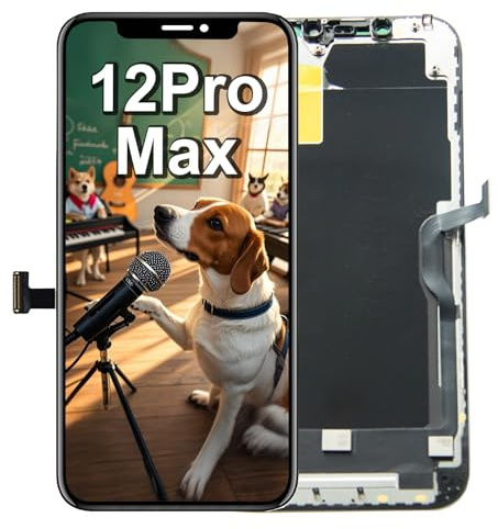 for iPhone 12 Pro Max Screen Replacement 6.7 inch,LCD Display Touch Screen Digitizer Assembly with Waterproof Sticker, Compatible with Model A2411, A2342, A2410, A2412(No Tools)
