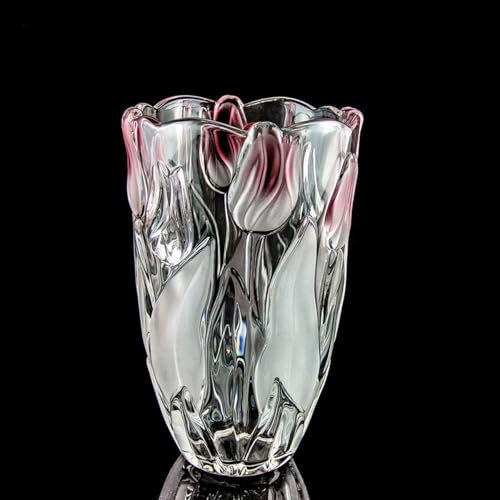 Puremagics Vaso di fiori in vetro alto 23,6 cm, vasi di cristallo unici per tavoli centrotavola, vasi grandi a forma di tulipano vintage e regali di Natale del Ringraziamento.