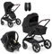 hauck 3in1 Kinderwagen Set Walk n Care Air mit Drive N Care Babyschale - Kombikinderwagen mit Federung und höhenverstellbarem Sitz - Black